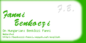 fanni benkoczi business card